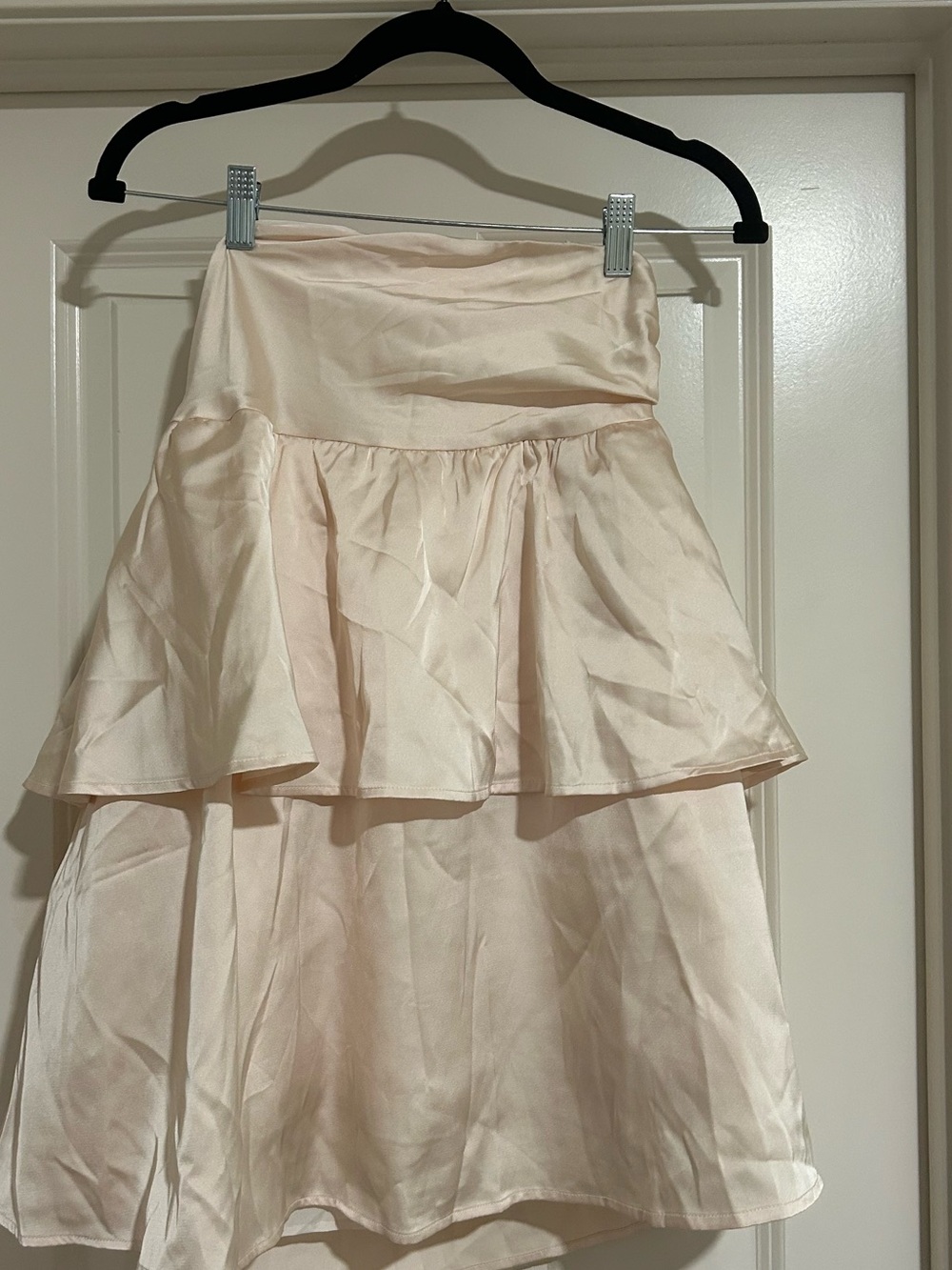 Beginning Boutique Cream Tiered Mini Skirt